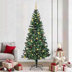 Imagine vidaXL Pom de Crăciun artificial pre-iluminat cu 300 LED Verde 240 cm