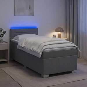 Imagine vidaXL Pat box spring cu saltea și LED Gri deschis 80 x 200 cm