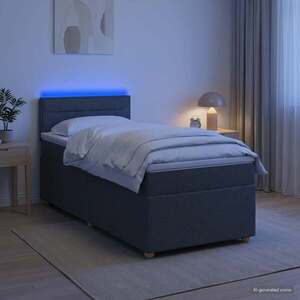 Imagine vidaXL Pat boxspring cu saltea Gri închis 80 x 200 cm Țesătură