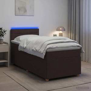Imagine vidaXL Pat boxspring cu saltea Maro închis 80 x 200 cm Țesătură