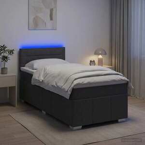 Imagine vidaXL Pat boxspring cu saltea Gri închis 80 x 200 cm Țesătură
