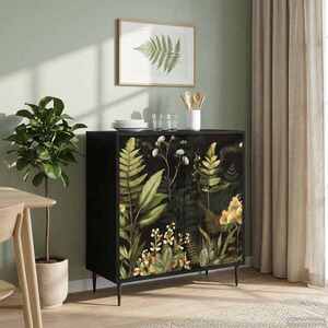 Imagine vidaXL Bufet RHENEN Stejar Negru 69 x 33 x 76 cm Lemn prelucrat