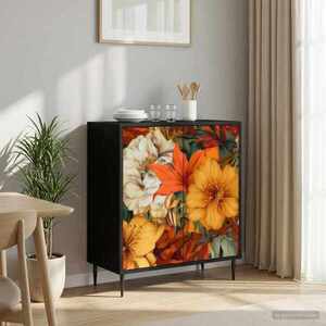 Imagine vidaXL Bufet GENNEP Stejar Negru 69 x 33 x 76 cm Lemn prelucrat