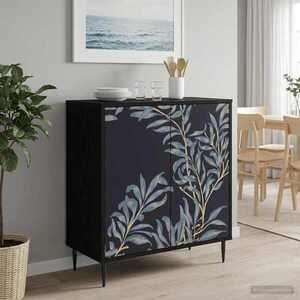 Imagine vidaXL Bufet DOKKUM Stejar Negru 69 x 33 x 76 cm Lemn prelucrat