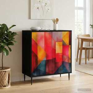 Imagine vidaXL Bufet HEESCH Stejar Negru 69 x 33 x 76 cm Lemn prelucrat
