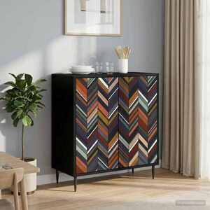 Imagine vidaXL Bufet OMMEN Stejar Negru 69 x 33 x 76 cm Lemn prelucrat