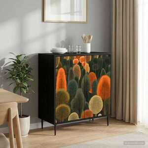 Imagine vidaXL Bufet ZAANDAM Stejar Negru 69 x 33 x 76 cm Lemn prelucrat
