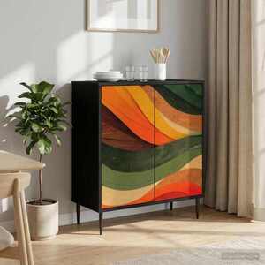 Imagine vidaXL Bufet BONN Stejar Negru 69 x 33 x 76 cm Lemn prelucrat