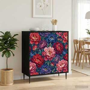 Imagine vidaXL Bufet AACHEN Stejar Negru 69 x 33 x 76 cm Lemn prelucrat