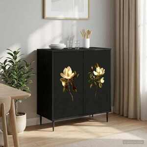 Imagine vidaXL Bufet BREMEN Stejar Negru 69 x 33 x 76 cm Lemn prelucrat