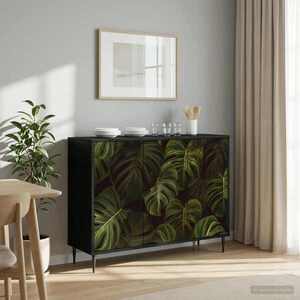 Imagine vidaXL Bufet ELBURG Stejar Negru 102 x 33 x 76 cm Lemn prelucrat