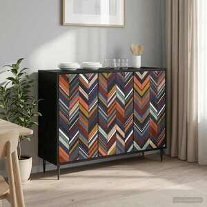 Imagine vidaXL Bufet OMMEN Stejar Negru 102 x 33 x 76 cm Lemn prelucrat