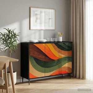 Imagine vidaXL Bufet BONN Stejar Negru 102 x 33 x 76 cm Lemn prelucrat