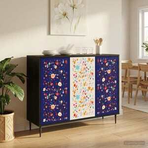 Imagine vidaXL Bufet MAINZ Stejar Negru 102 x 33 x 76 cm Lemn prelucrat