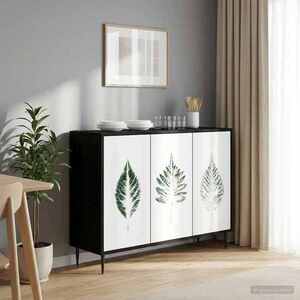 Imagine vidaXL Bufet HANAU Stejar Negru 102 x 33 x 76 cm Lemn prelucrat