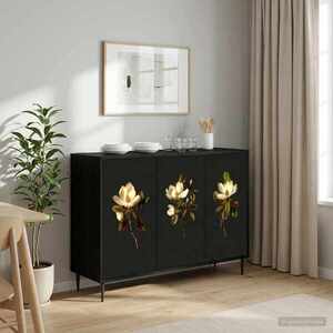 Imagine vidaXL Bufet BREMEN Stejar Negru 102 x 33 x 76 cm Lemn prelucrat