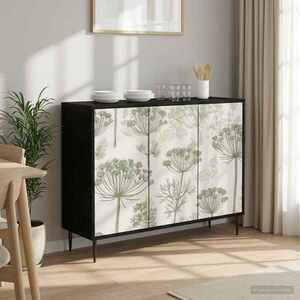 Imagine vidaXL Bufet GOTHA Stejar Negru 102 x 33 x 76 cm Lemn prelucrat