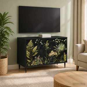 Imagine vidaXL Cabinet TV RHENEN 69 x 33 x 50, 5 cm Stejar Negru Lemn prelucrat