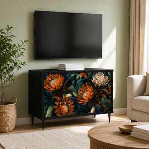 Imagine vidaXL Cabinet TV LOCHEM 69 x 33 x 50, 5 cm Stejar Negru Lemn prelucrat