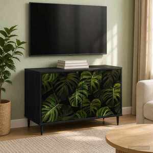 Imagine vidaXL Cabinet TV ELBURG 69 x 33 x 50, 5 cm Stejar Negru Lemn prelucrat