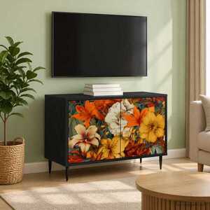 Imagine vidaXL Cabinet TV GENNEP 69 x 33 x 50, 5 cm Stejar Negru Lemn prelucrat