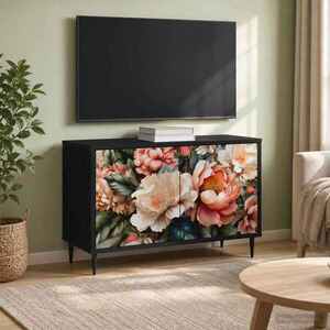 Imagine vidaXL Cabinet TV BORNE 69 x 33 x 50, 5 cm Stejar Negru Lemn prelucrat