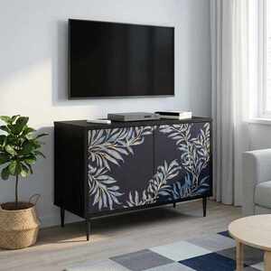 Imagine vidaXL Cabinet TV DOKKUM 69 x 33 x 50, 5 cm Stejar Negru Lemn prelucrat