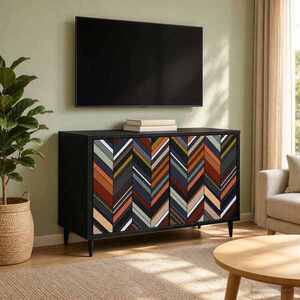 Imagine vidaXL Cabinet TV OMMEN 69 x 33 x 50, 5 cm Stejar Negru Lemn prelucrat