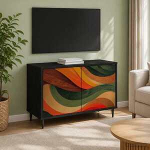 Imagine vidaXL Cabinet TV BONN 69 x 33 x 50, 5 cm Stejar Negru Lemn prelucrat