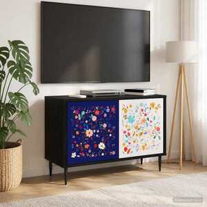 Imagine vidaXL Cabinet TV MAINZ 69 x 33 x 50, 5 cm Stejar Negru Lemn prelucrat