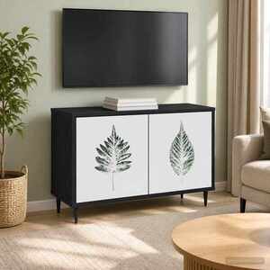 Imagine vidaXL Cabinet TV HANAU 69 x 33 x 50, 5 cm Stejar Negru Lemn prelucrat