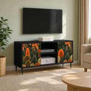 Imagine vidaXL Cabinet TV ZAANDAM 102 x 33 x 51 cm Stejar Negru Lemn prelucrat
