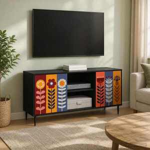 Imagine vidaXL Cabinet TV ESSEN 102 x 33 x 51 cm Stejar Negru Lemn prelucrat