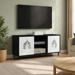 Imagine vidaXL Cabinet TV HANAU 102 x 33 x 51 cm Stejar Negru Lemn prelucrat
