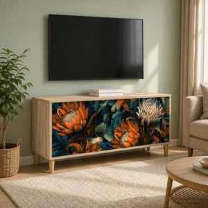 Imagine vidaXL Cabinet TV LOCHEM 102 x 33 x 50 cm Sonoma Lemn prelucrat