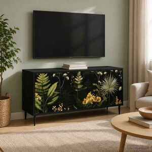 Imagine vidaXL Cabinet TV RHENEN 102 x 33 x 51 cm Stejar Negru Lemn prelucrat