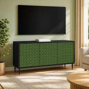 Imagine vidaXL Cabinet TV GELEEN 102 x 33 x 51 cm Stejar Negru Lemn prelucrat