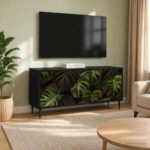 Imagine vidaXL Cabinet TV ELBURG 102 x 33 x 51 cm Stejar Negru Lemn prelucrat