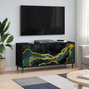 Imagine vidaXL Cabinet TV WIJHE 102 x 33 x 51 cm Stejar Negru Lemn prelucrat