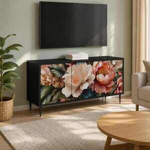 Imagine vidaXL Cabinet TV BORNE 102 x 33 x 51 cm Stejar Negru Lemn prelucrat