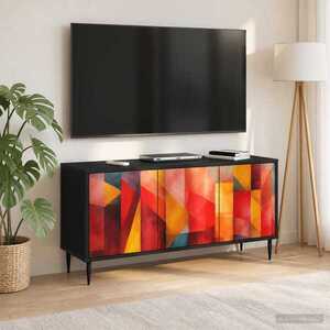 Imagine vidaXL Cabinet TV HEESCH 102 x 33 x 51 cm Stejar Negru Lemn prelucrat