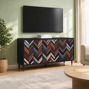 Imagine vidaXL Cabinet TV OMMEN 102 x 33 x 51 cm Stejar Negru Lemn prelucrat