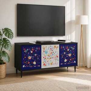Imagine vidaXL Cabinet TV MAINZ 102 x 33 x 51 cm Stejar Negru Lemn prelucrat