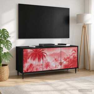 Imagine vidaXL Cabinet TV AACHEN 102 x 33 x 51 cm Stejar Negru Lemn prelucrat