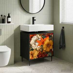 Imagine vidaXL Dulap de Baie GENNEP Stejar Negru 60 x 40 x 61 cm