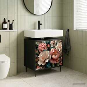 Imagine vidaXL Dulap de Baie BORNE Stejar Negru 60 x 40 x 61 cm Lemn prelucrat