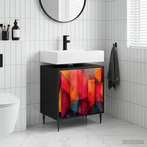 Imagine vidaXL Dulap de Baie HEESCH Stejar Negru 60 x 40 x 61 cm