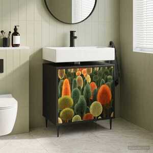 Imagine vidaXL Dulap de Baie ZAANDAM Stejar Negru 60 x 40 x 61 cm