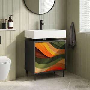 Imagine vidaXL Dulap de Baie BONN Stejar Negru 60 x 40 x 61 cm Lemn prelucrat