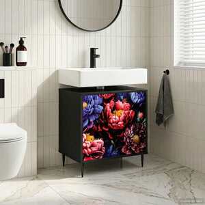 Imagine vidaXL Dulap de Baie KIEL Stejar Negru 60 x 40 x 61 cm Lemn prelucrat